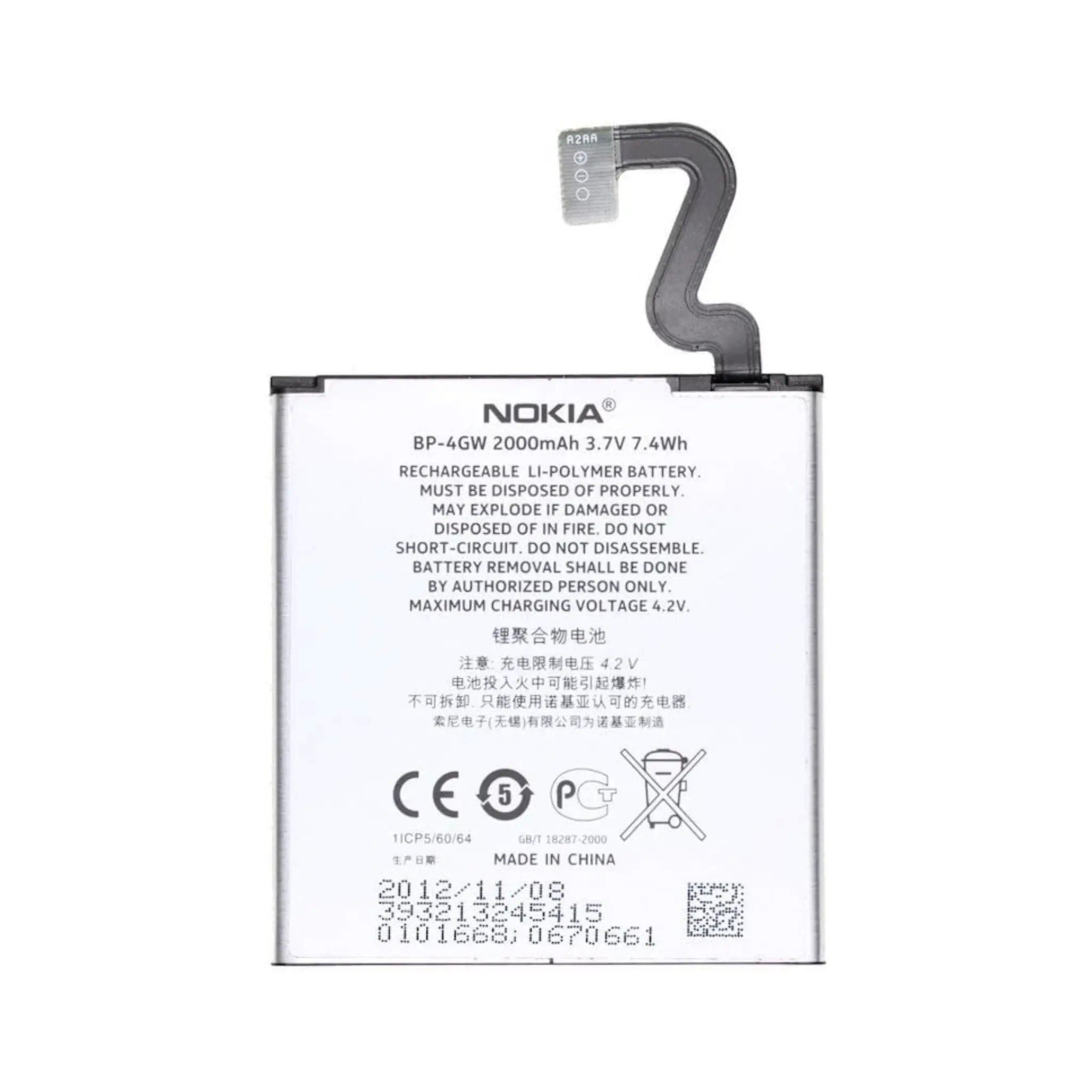 Nokia Akku BP-4GW Li-Ion 3.7 Volt 2000 mAh Handy-Akku 2000 mAh