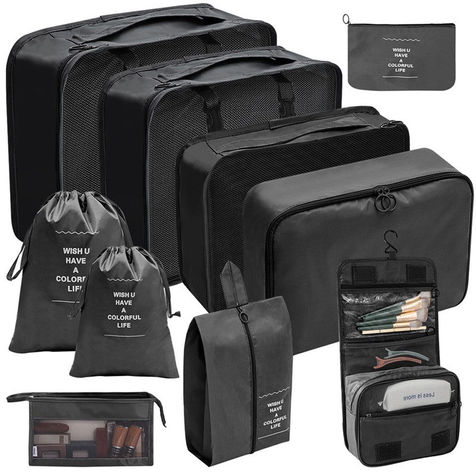 Coonoor Kofferorganizer koffer Organizer 10-teilig,Packing Cubes,leichte Reisegepäck-Organizer (10-tlg), wasserdicht,platzsparend,Packwürfel für Koffer,travel organizer