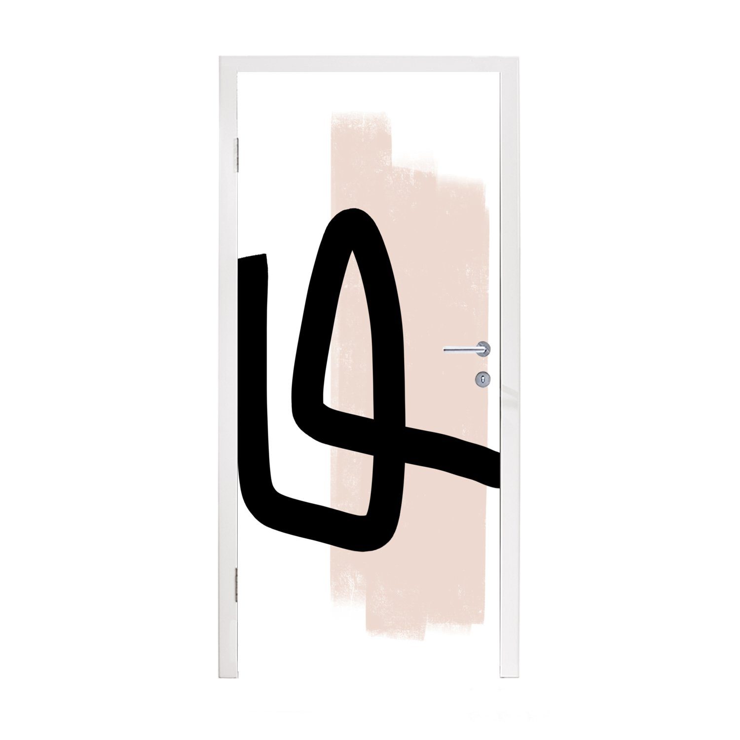 MuchoWow Türtapete Abstrakt - Pastell - Rosa, Matt, bedruckt, (1 St), Fototapete für Tür, Türaufkleber, 75x205 cm