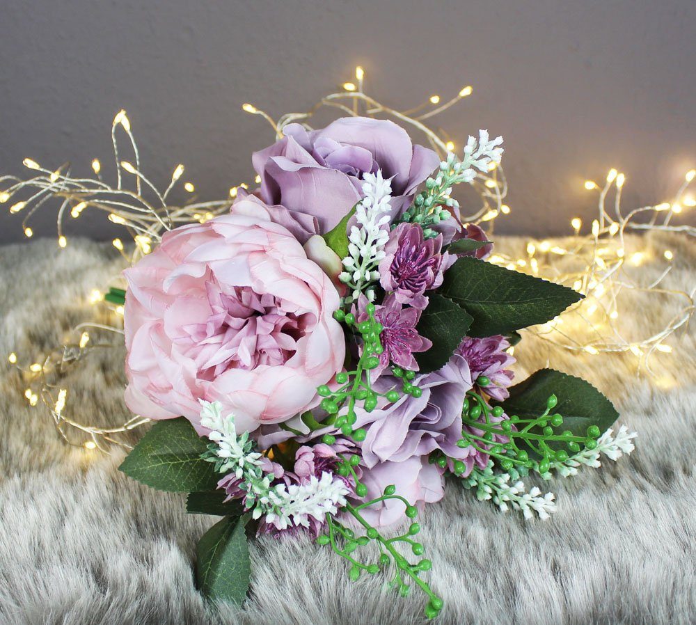 Kunstblume Blumenstrauß Blumenarrangement Rose, Arnusa, auch Brautstrauß als cm, Höhe 30 geeignet