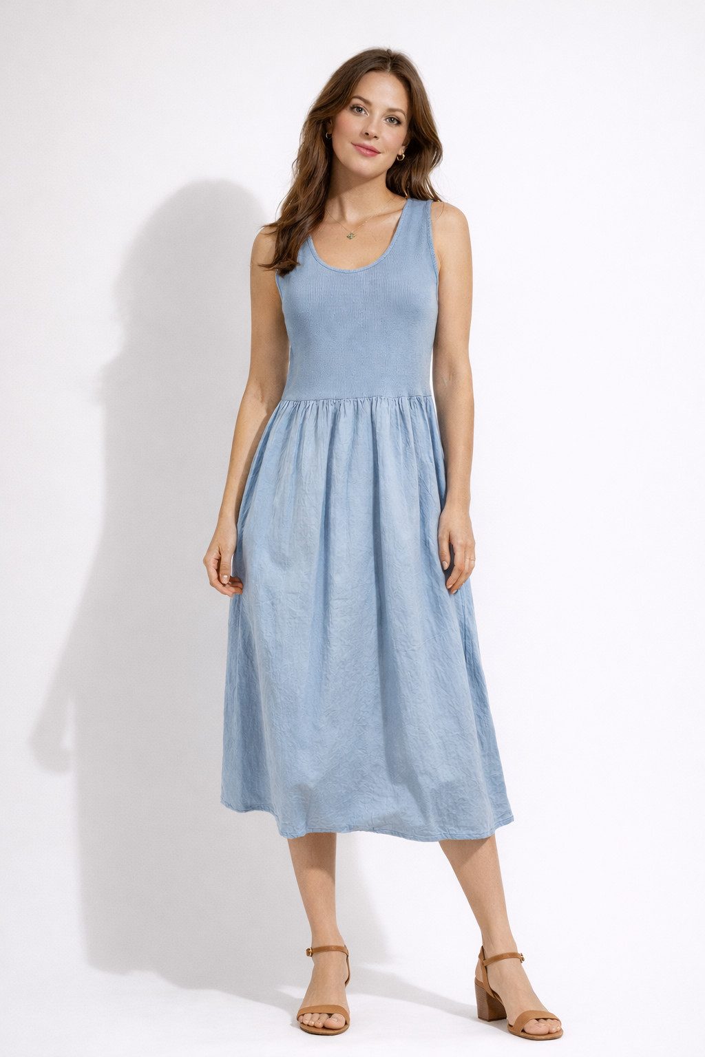 ITALY VIBES Sommerkleid - ärmelloses Kleid Damen - Midikleid - Jerseykleid - Strandkleid ONE SIZE / passend für Größe XS - L