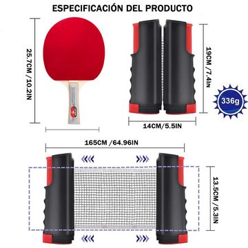 Avisto Tischtennisschläger Tischtennisschläger Set mit ausziehbarem mobilen Tischtennisnetz (Ping Pong Netz einstellbar auf jeden Tisch, 10-tlg., ABS-Trainingsbälle), mit exzellenter Sprungkraft und besserer Kontrolle