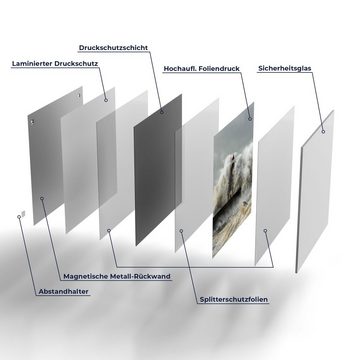 DEQORI Magnettafel 'Leuchtturm bei Sturmflut', Whiteboard Pinnwand beschreibbar