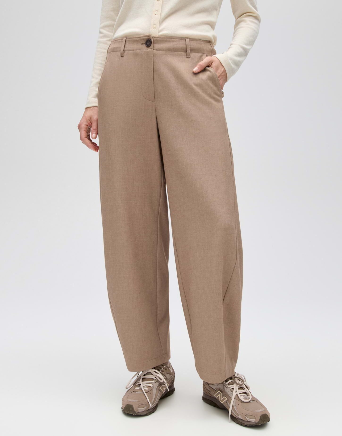 OPUS Stoffhose Myha horizon aus Webware mit ovaler Passform Ovale Barrel-Silhouette mit weich fließendem Fall und Seiteneinsatz