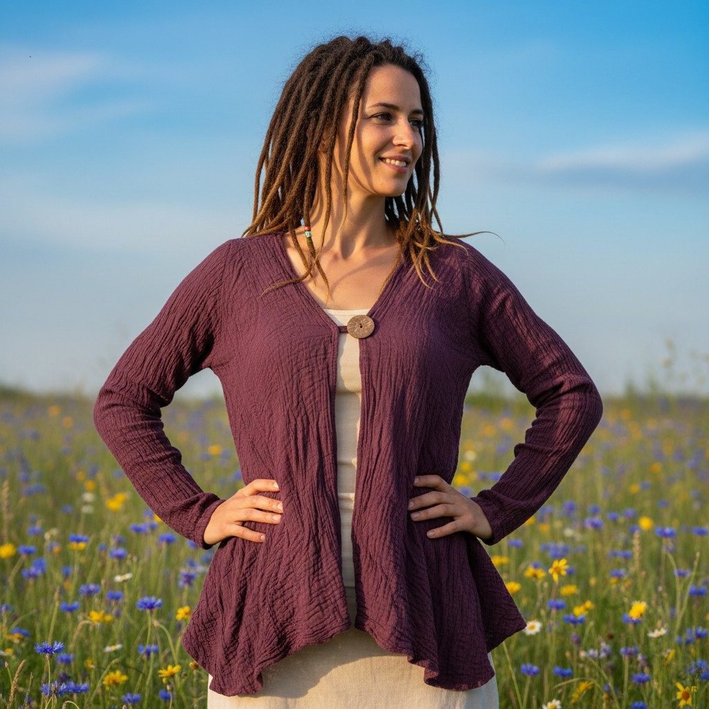 Guru-Shop Longbluse Musselin Boho Blusenjäckchen, Baumwoll.. alternative Be günstig online kaufen