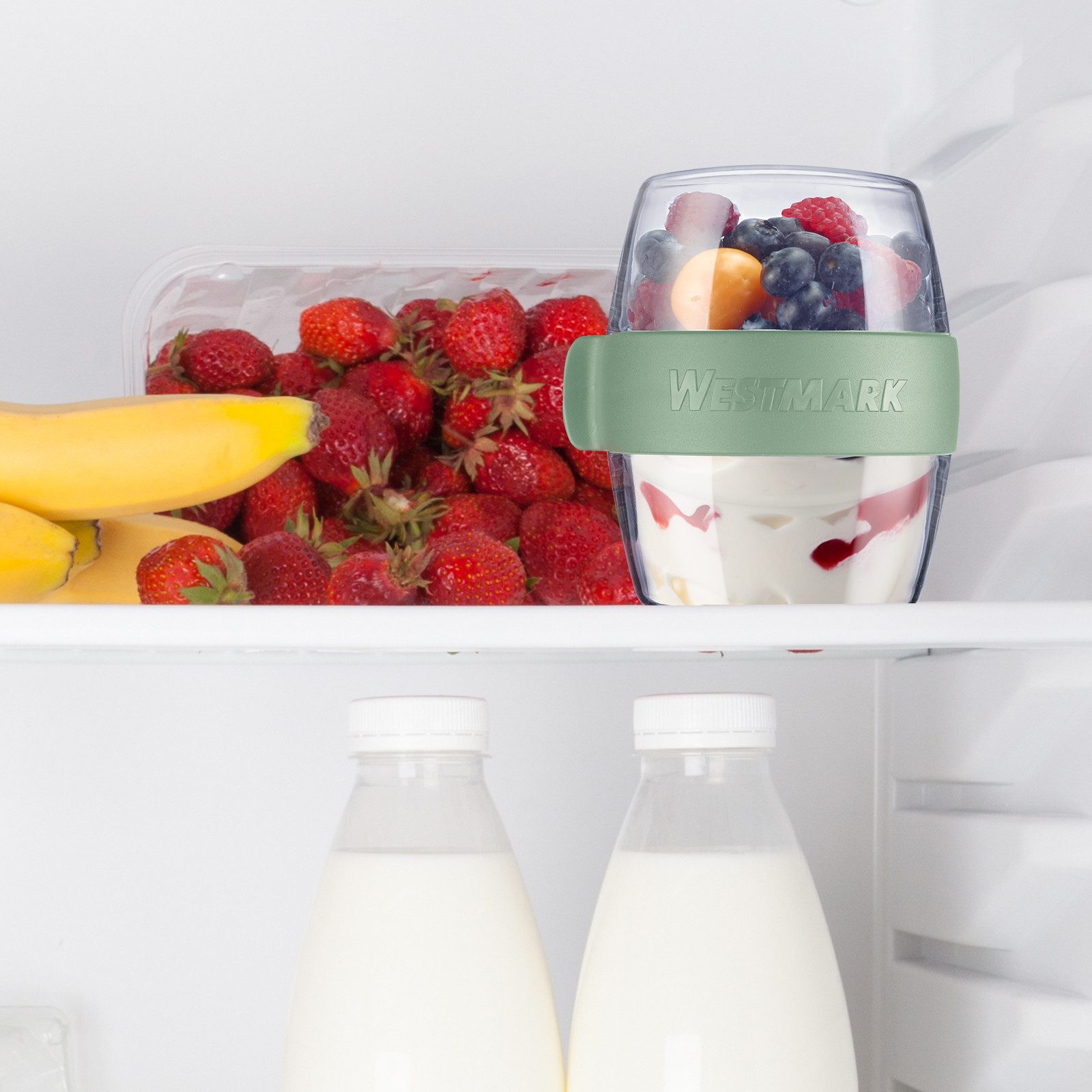 WESTMARK Lunchbox Pocketbox »Maxi«, 700 ml, Kunststoff, (1-tlg), Meal-Prep Dose to go, 2 x 350 ml, für Joghurt, Obst, Gemüse
