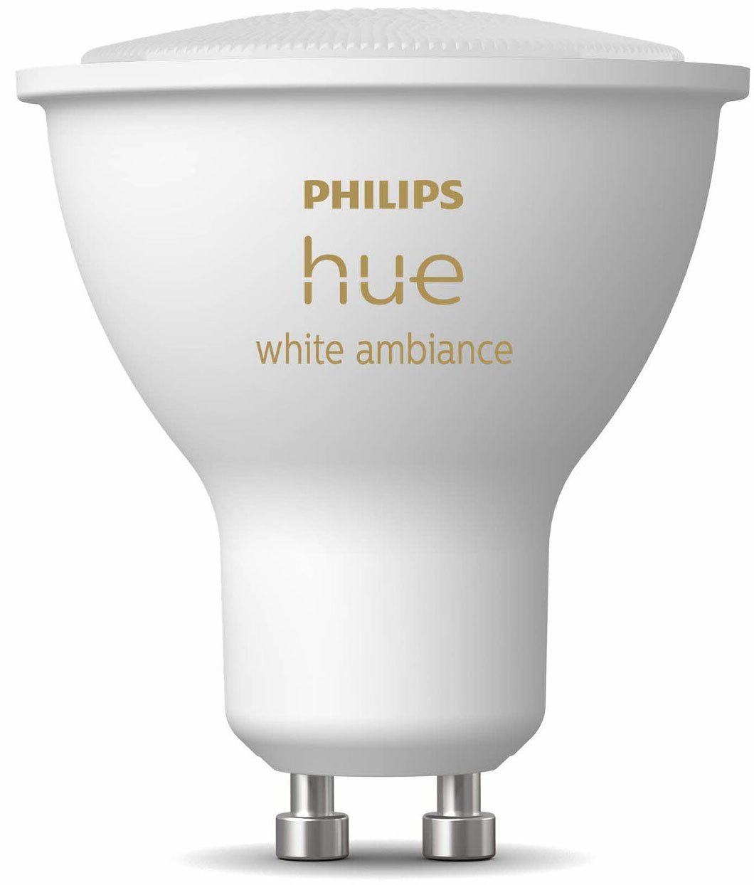 GU10, Philips - 230lm!, 1 GU10 warmweiß bis tageslichtweiß LED-Leuchtmittel White Ambiance Warmweiß, CCT-Farbtemperatursteuerung Hue Einzelpack St.,