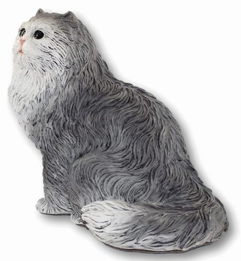 Castagna Tierfigur Dekofigur Persische Katze Katzenfigur Kätzchen sitzend grau Kollektion Castagna aus Resin H 24 cm