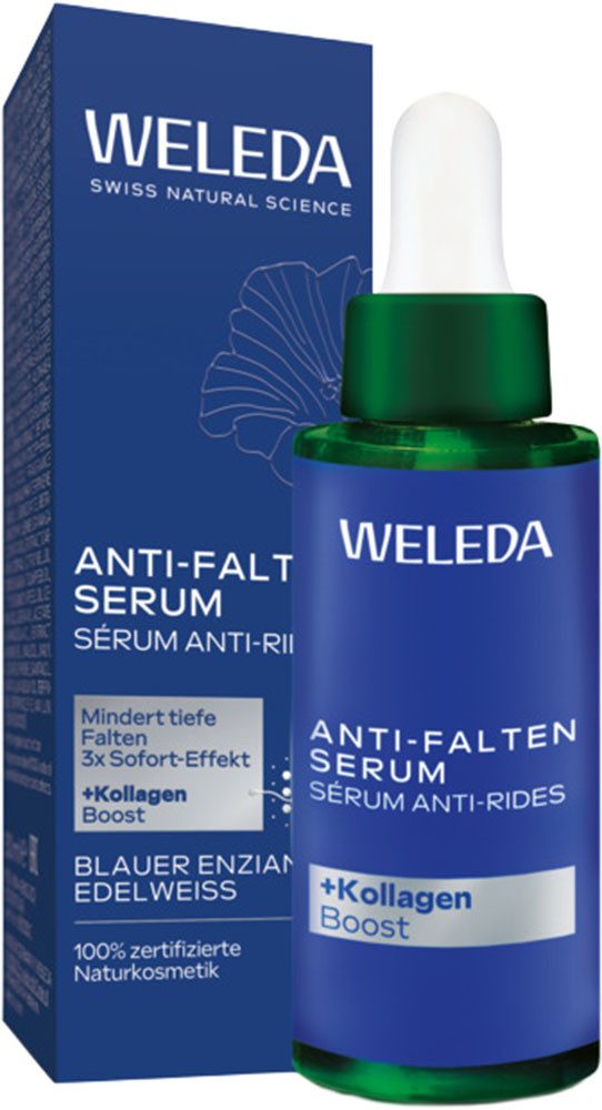 WELEDA Anti-Falten-Serum Anti-Falten Serum Blauer Enzian & Edelweiss, reduziert tiefe Falten und strafft die Haut sichtbar nach nur 2 Wochen