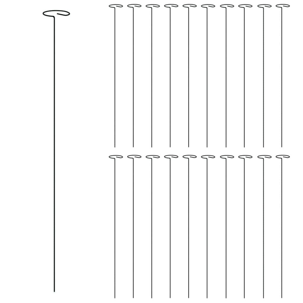 vidaXL Rankhilfe Pflanzenstützen 20 Stk. Dunkelgrün 61 cm Stahl, 20 St.