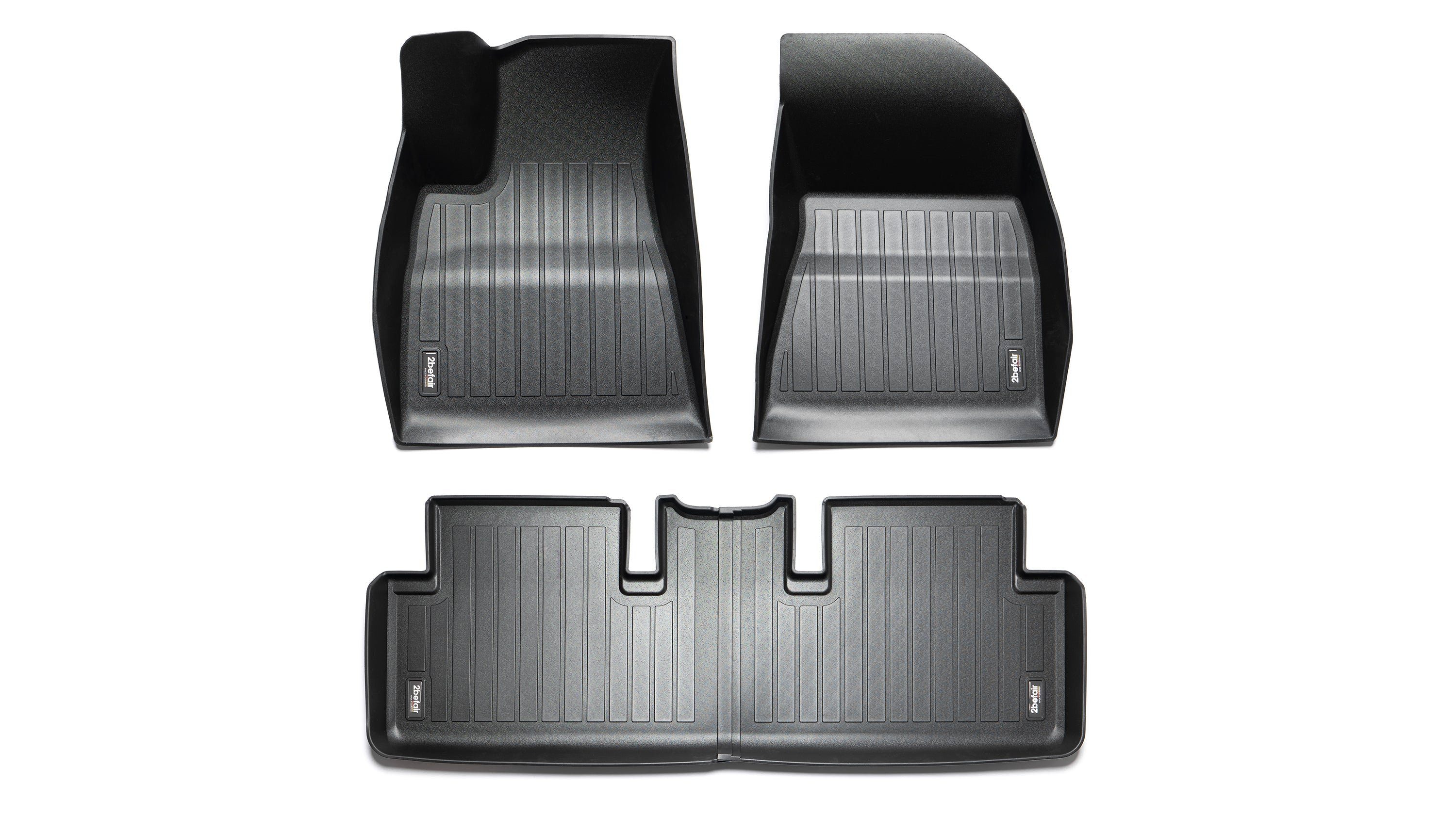 3, Auto-Fußmatte 2befair für Gummimatten für Tesla das Set Model Innenraum Tesla