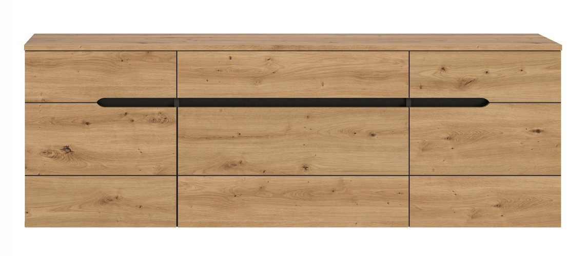 xonox.home Kleiderschrank Garderobenschrank Canu hängend, Basalt grau / Artisan Eiche hängend