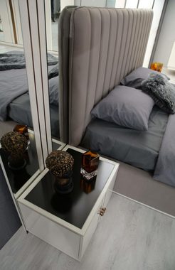 JVmoebel Schlafzimmer-Set Design Schlafzimmer Set Elegant Luxus Bett und 2x Nachttische Modernes, (3-St., 1x Bett + 2x Nachttische), Made in Europa