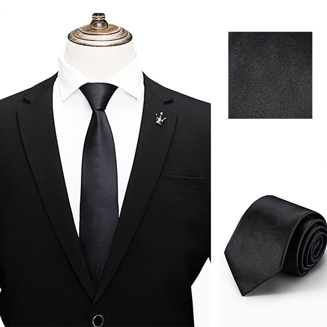 Krawatte Breite für Krawatte Herren Männer,1-St Mnöpf Krawatte,Krawatten