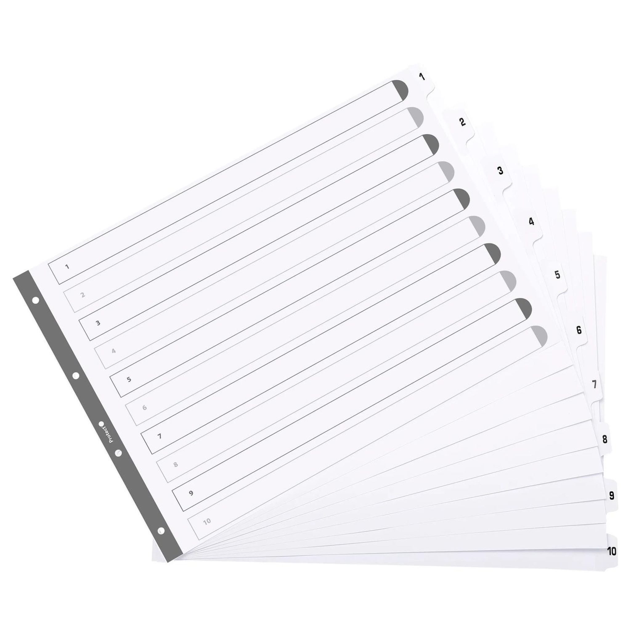 EXACOMPTA Aktenordner Exacompta Register A3 quer Karton 10tlg weiss