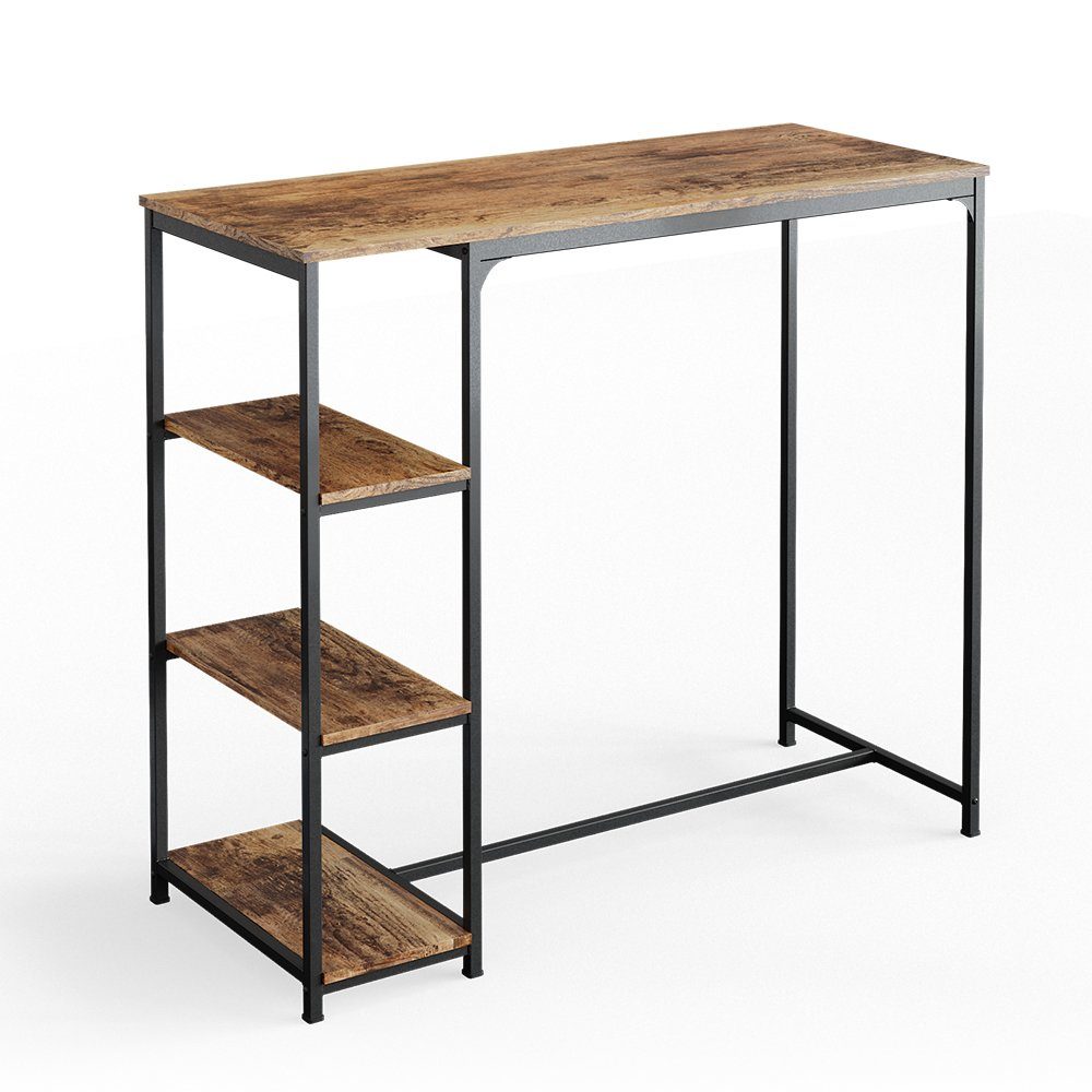 Vicco Bartisch Fyrk, Eiche rustikal/Schwarz, 120 x 50 cm mit Regalen