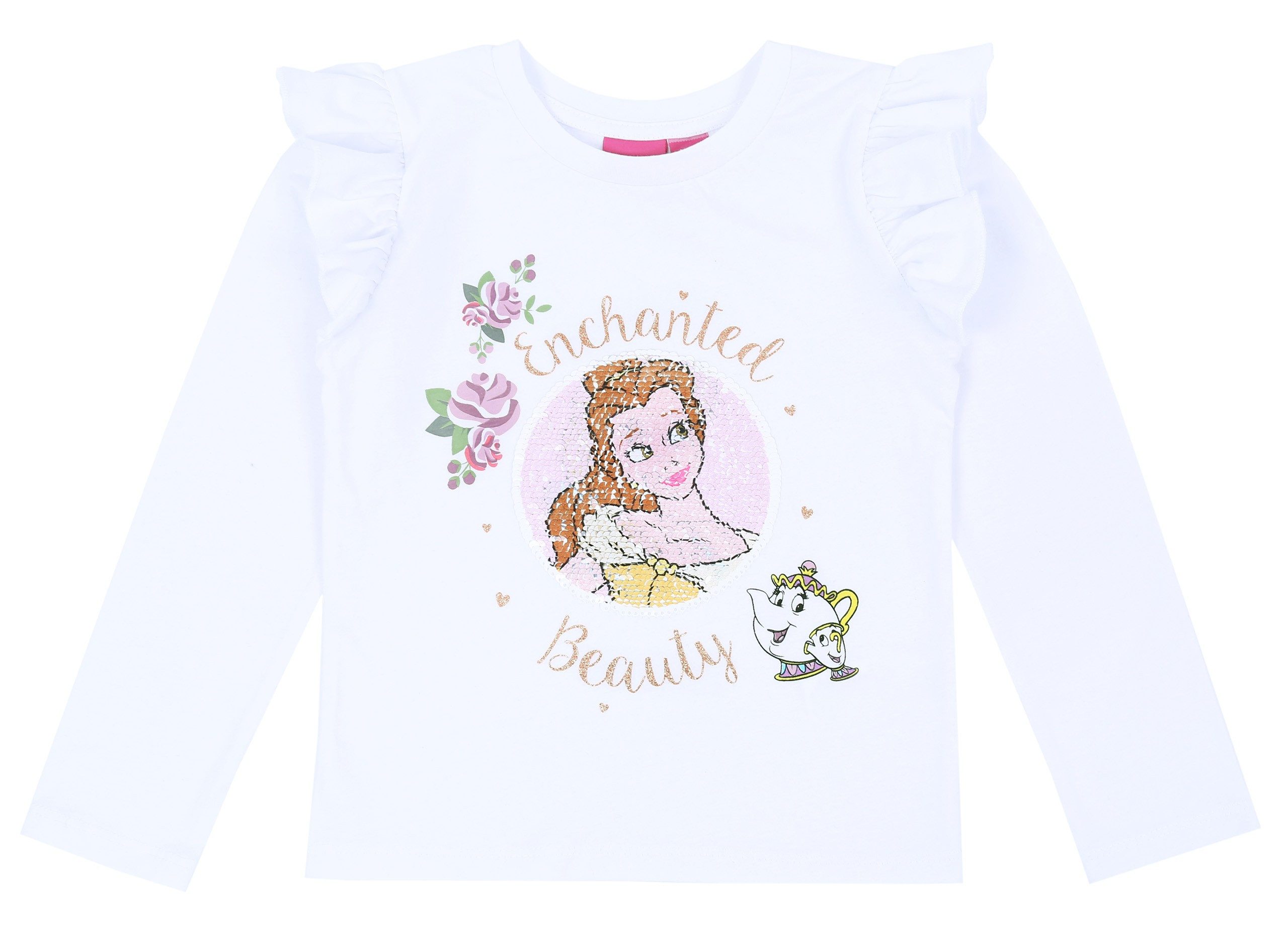 Sarcia.eu Rüschenbluse Weiße Bluse mit Rüsche Bella DISNEY 6-7 Jahre