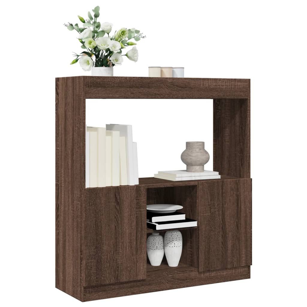 vidaXL Bücherregal Highboard Braun Eichen-Optik 92x33x100 cm Spanplatte