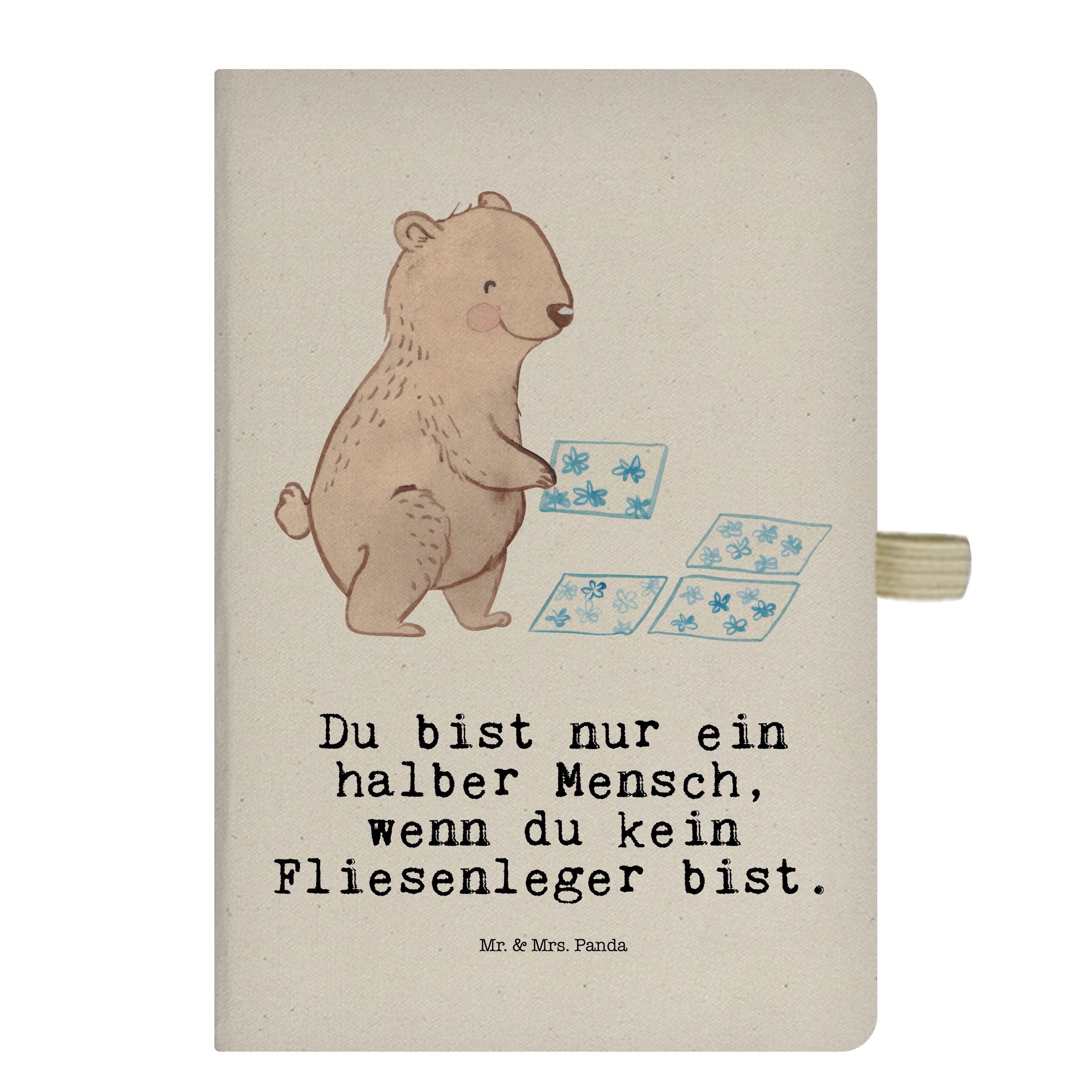Mr. & Mrs. Panda Notizbuch Fliesenleger mit Herz - Transparent - Geschenk, Schreibbuch, Bad, Kla Mr. & Mrs. Panda
