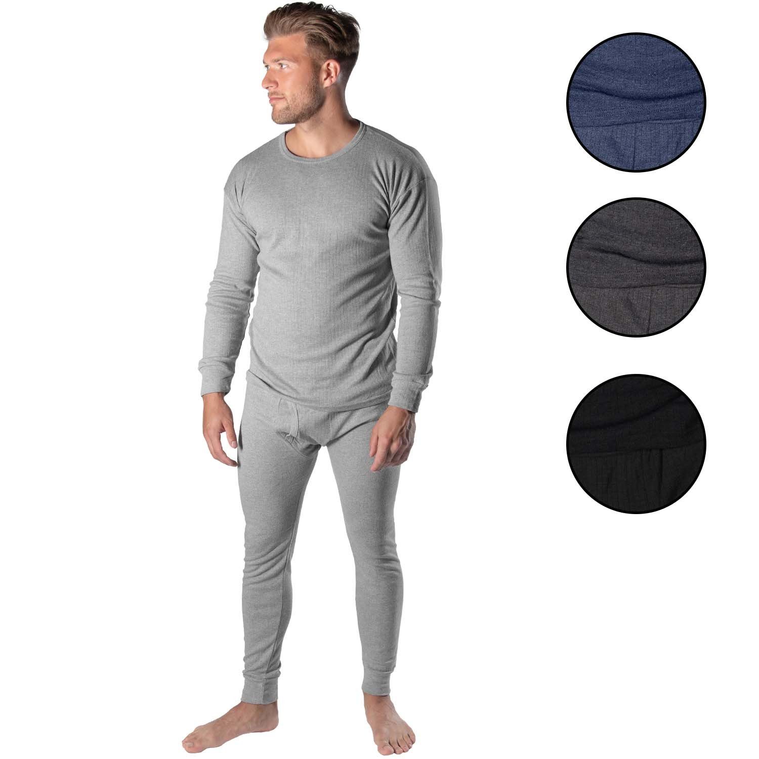 cushy Grau Unterhemd Snake + 1-St) (Set, Black Thermounterwäsche Thermounterhemd Unterhose Set