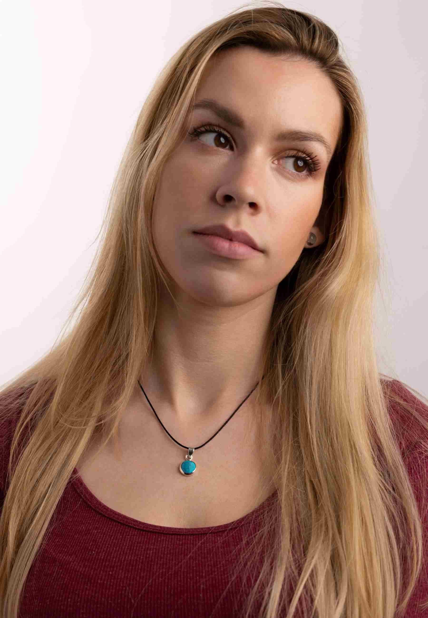 mantraroma Kettenanhänger MIALE rund aus 925 Silber mit Türkis (Kettenanhän günstig online kaufen