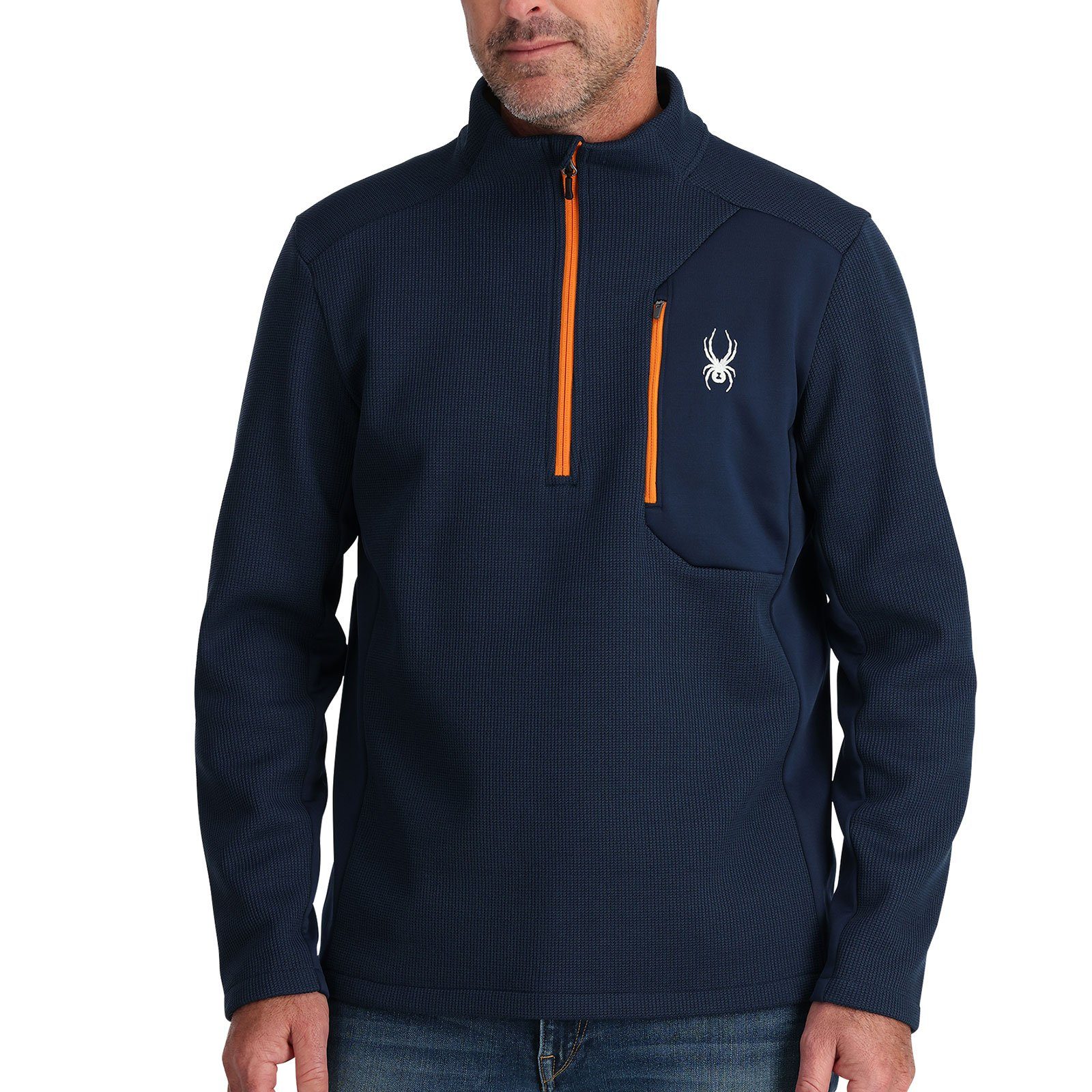 mit Stehkragenpullover Halfzip Bandit navy true Zip TNV Spyder Half