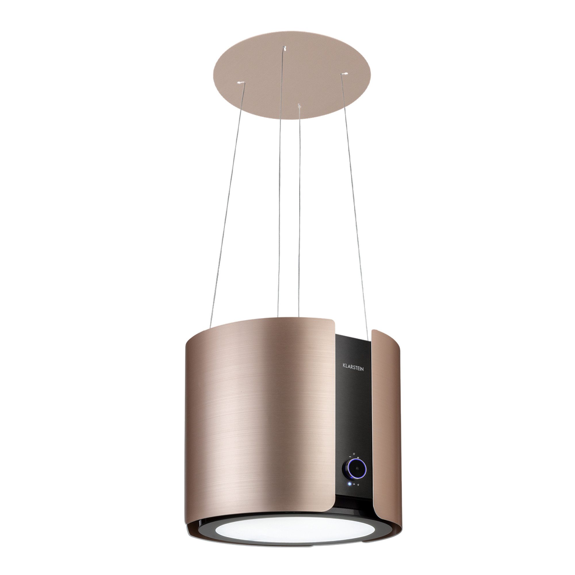 Klarstein Deckenhaube Skyfall Serie Skyfall Inselabzugshaube Ø 45 cm Umluft 402 m³/h 200W LED Smart WiFi Skyfall, Insel-Dunstabzug App Aktivkohle für Insel mit Gestensteuerung