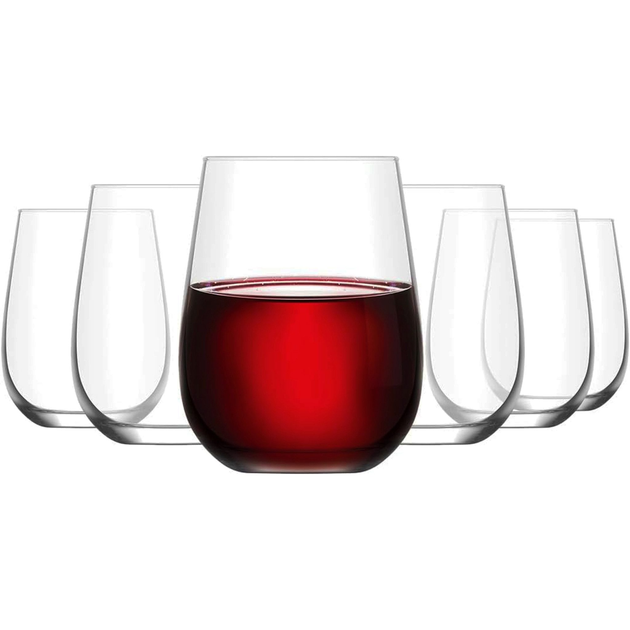 LAV Gläser-Set Gaia Softdrinkglas, 6-tlg., Glas, 6er Set, 475ml, mit feinem Rand, ideal für Soft Drinks, Wein, Wasser