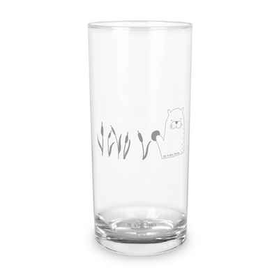 Mr. & Mrs. Panda Glas 200 ml Otter Stein - Transparent - Geschenk, Seeotter, Trinkglas mit, Premium Glas, Stilvolle Gravur