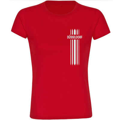 multifanshop T-Shirt Damen Düsseldorf - Streifen - Frauen