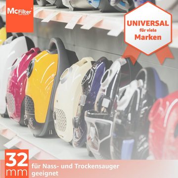 McFilter Staubsaugerschlauch Universal Schlauch Ø 32mm - 7 Meter, geeignet für Kärcher Bosch AEG, Siemens Nilfisk Parkside Einhell Makita Festool, leicht, flexibel