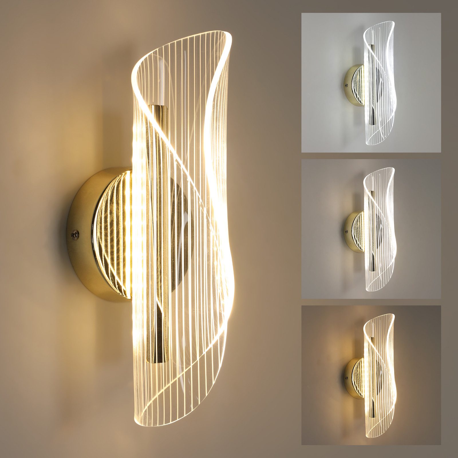 Goeco LED Wandleuchte Schlichte LED Lampe,Schlafzimmer günstig online kaufen