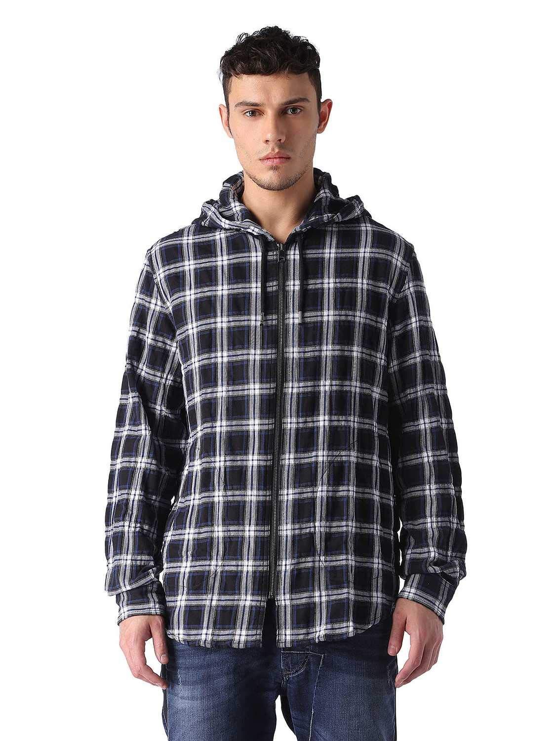 Diesel Kapuzenhemd Diesel S-HOODZIP TOP Herren Hemd mit Kapuze