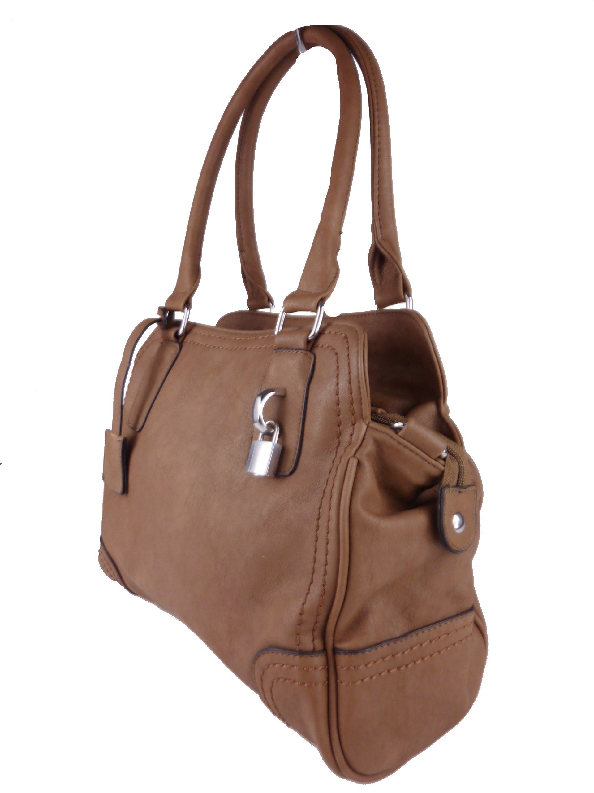 khaki Handtasche tote bag, elegante Handtasche klassische satchel hobo Schultertasche, Taschen4life C1125,
