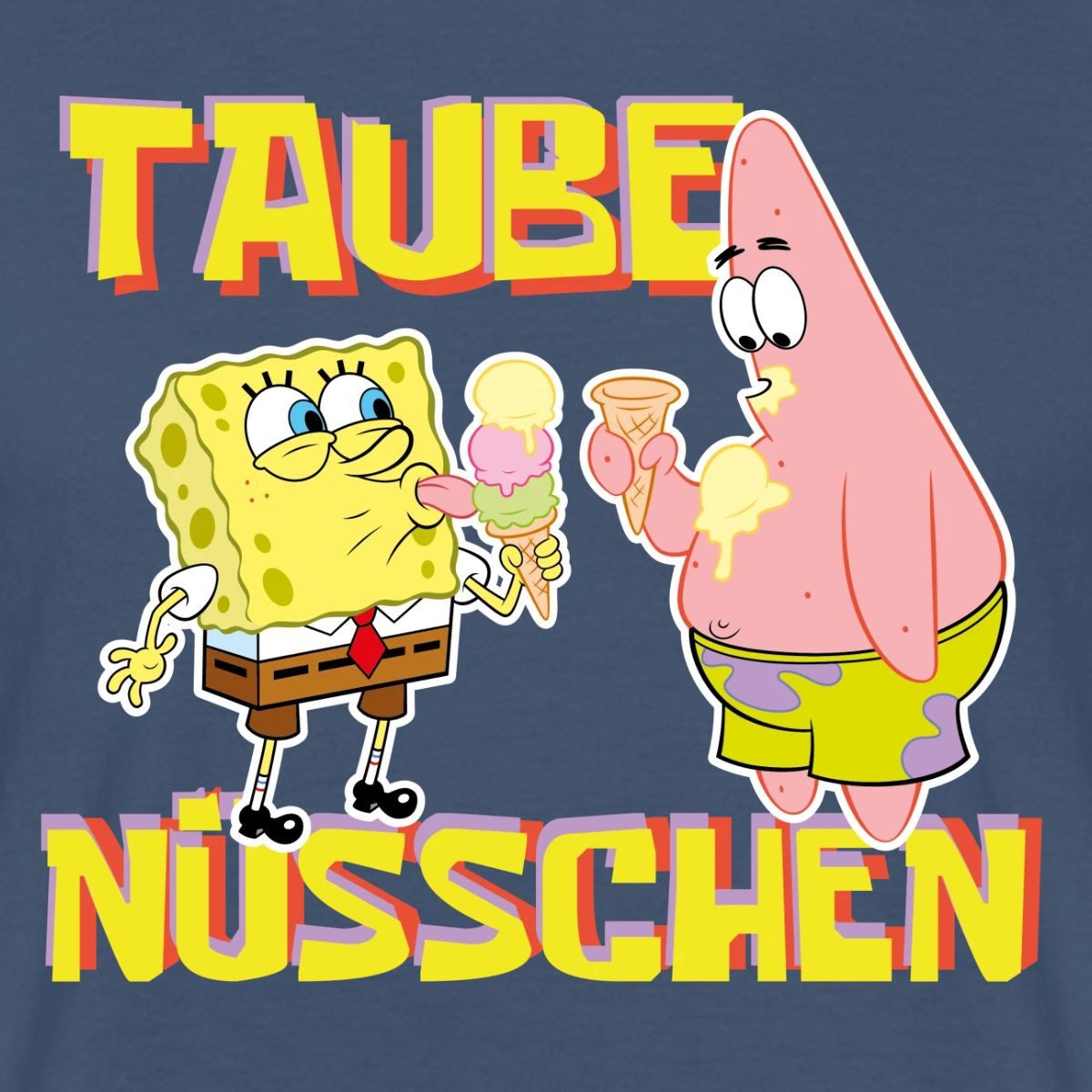 Spreadshirt T-Shirt SpongeBob Schwammkopf Taube Nüsschen Patrick Eis Männer T-Shirt (1-tlg)