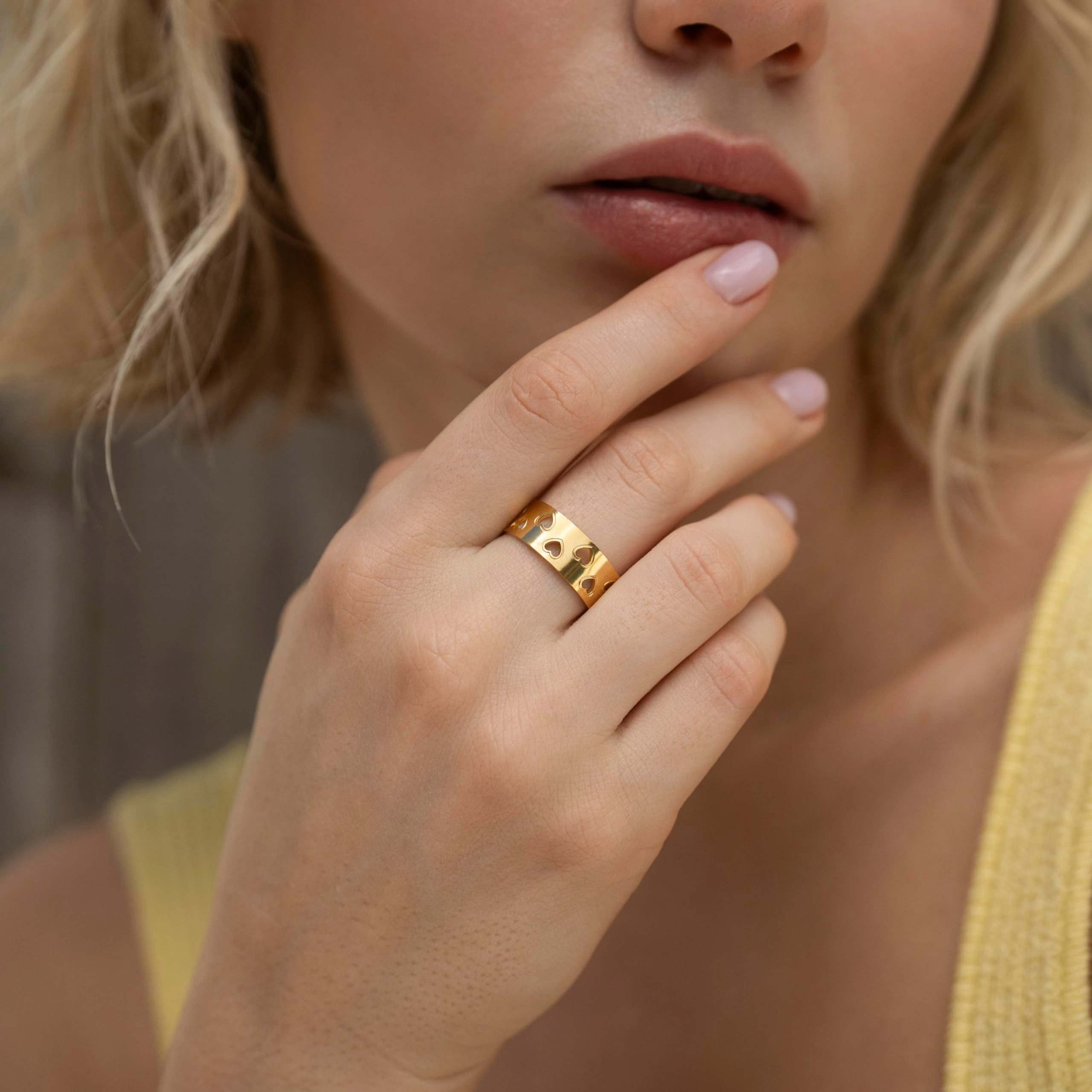 Made by Nami Fingerring Edelstahl Gold günstig online kaufen