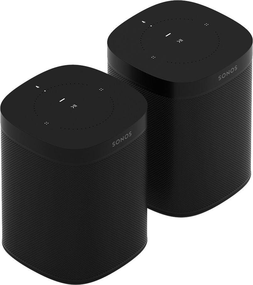 Sonos One Gen2 integrierter Smart Speaker (mit schwarz Set) 2-er Sprachsteuerung, Stereo