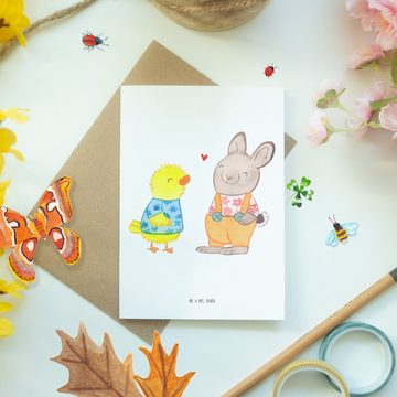 Mr. & Mrs. Panda Grußkarte Ostern Freundschaft - Weiß - Geschenk, Glückwunschkarte, Grußkarte, G, Hochglänzende Veredelung