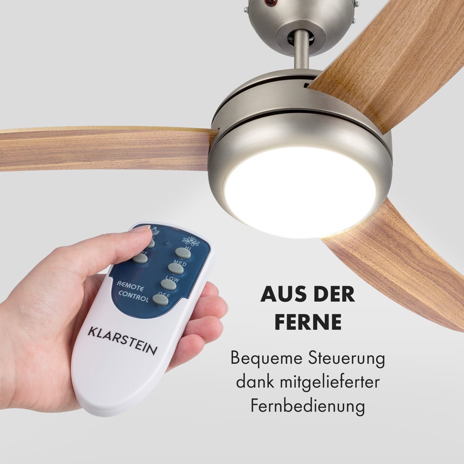 Klarstein Bodenventilator Braun Deckenventilator 2-in-1 Paso El