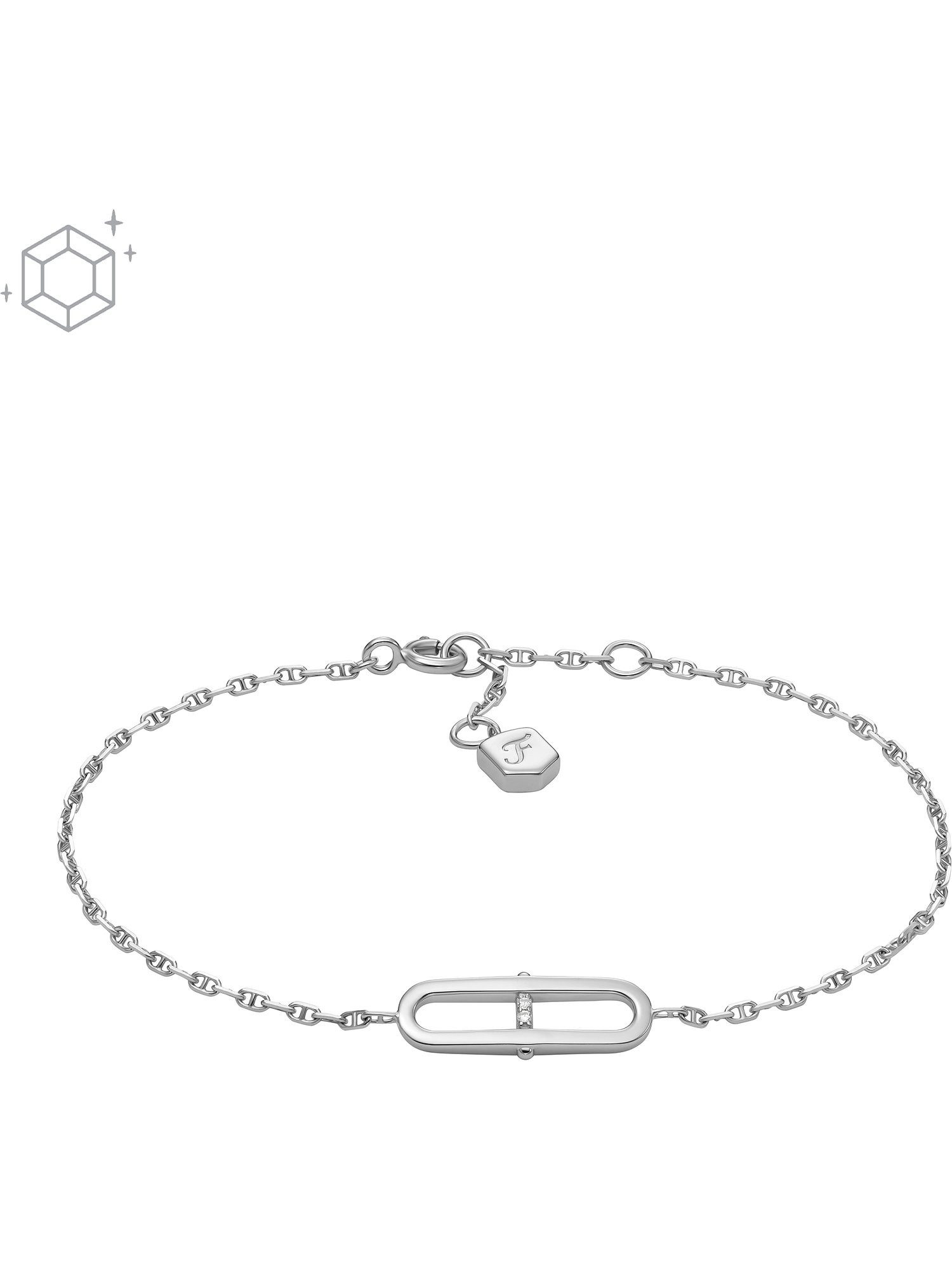 Fossil Armband Fossil Damen-Armband 925er Silber Zirkonia, Damenschmuck