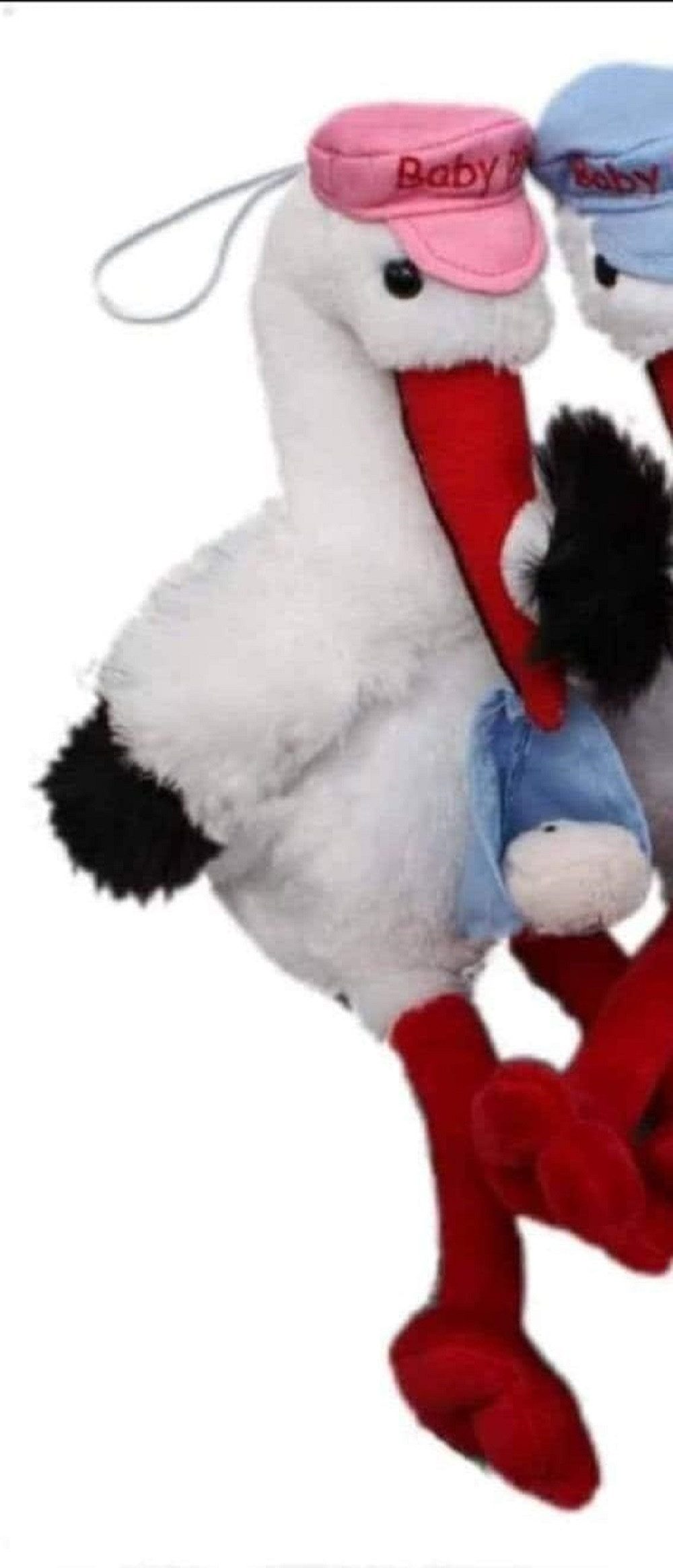 inware Kuscheltier Storch mit Baby, Mütze, Stofftier, Geburt, Baby, Geschenke (1-St), als Dekoration und Geschenk geeignet