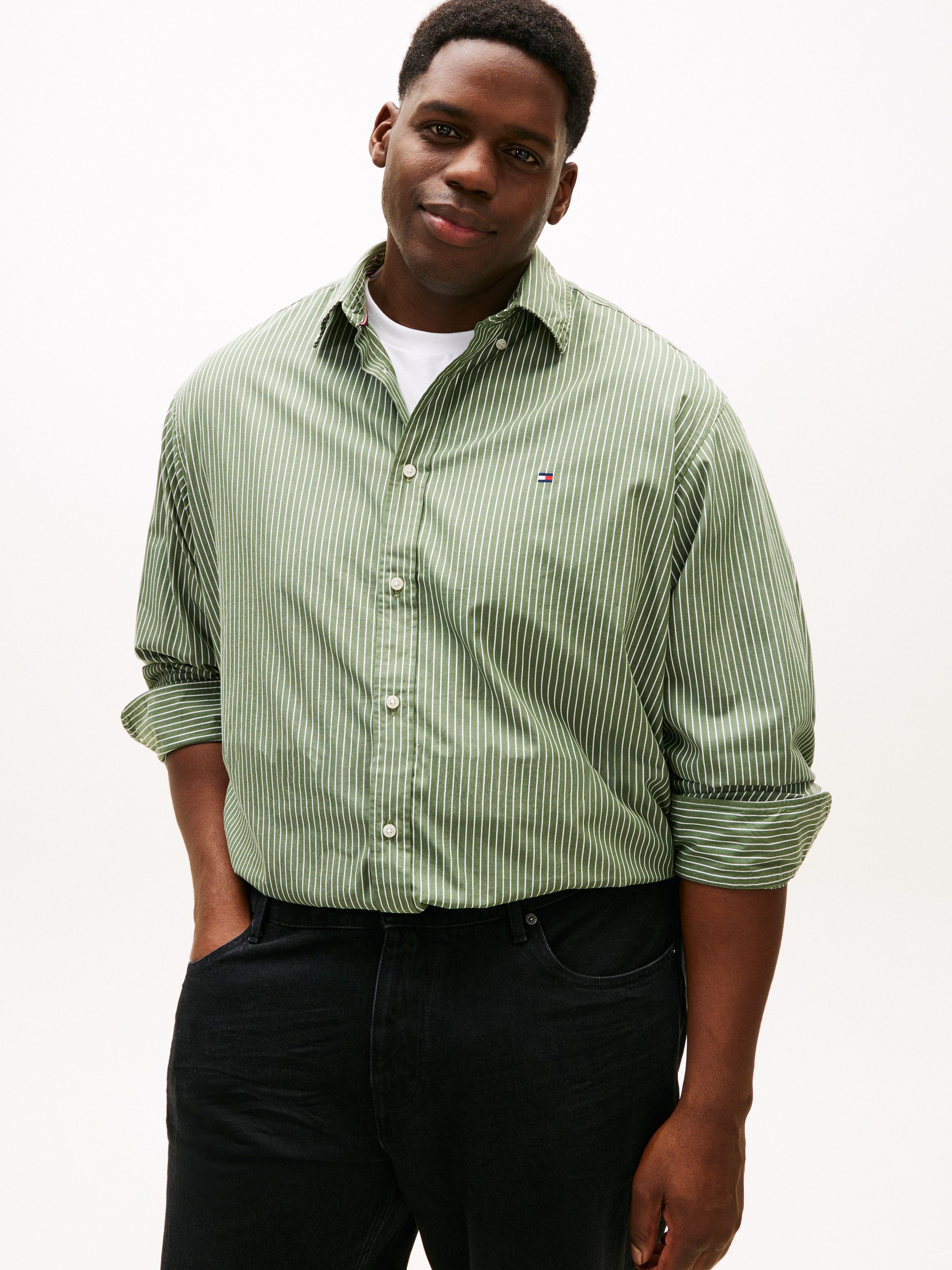 Tommy Hilfiger Big & Tall Langarmhemd BT - CORE HAIRLINE POPLIN Große Größe günstig online kaufen