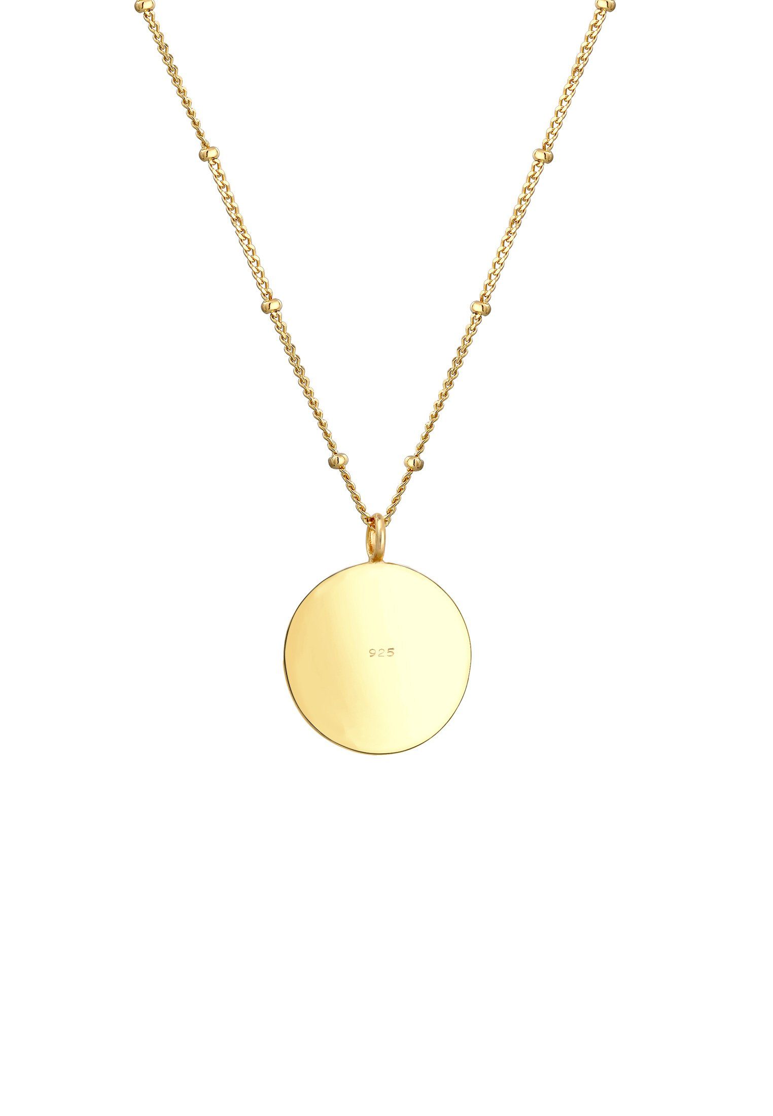 Elli Kette mit Anhänger Kompass Plättchen Vintage Antik 925 Silber