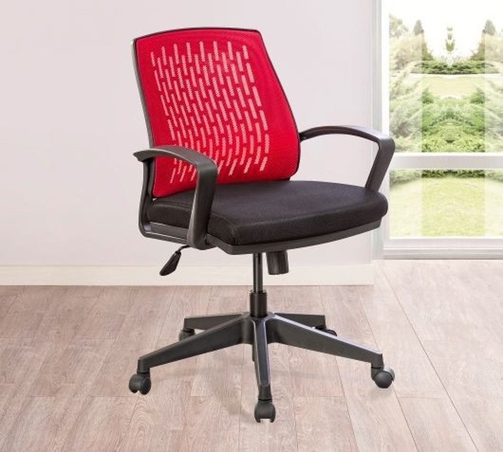 Möbel-Zeit Bürostuhl COMFORT, rot, Sitzschale drehbar und höhenverstellbar