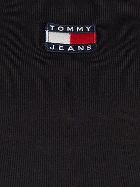 Tommy Jeans Blusenkleid TJW FLARE MINI BADGE RIB DRESS mit Tommy Jeans Flagge