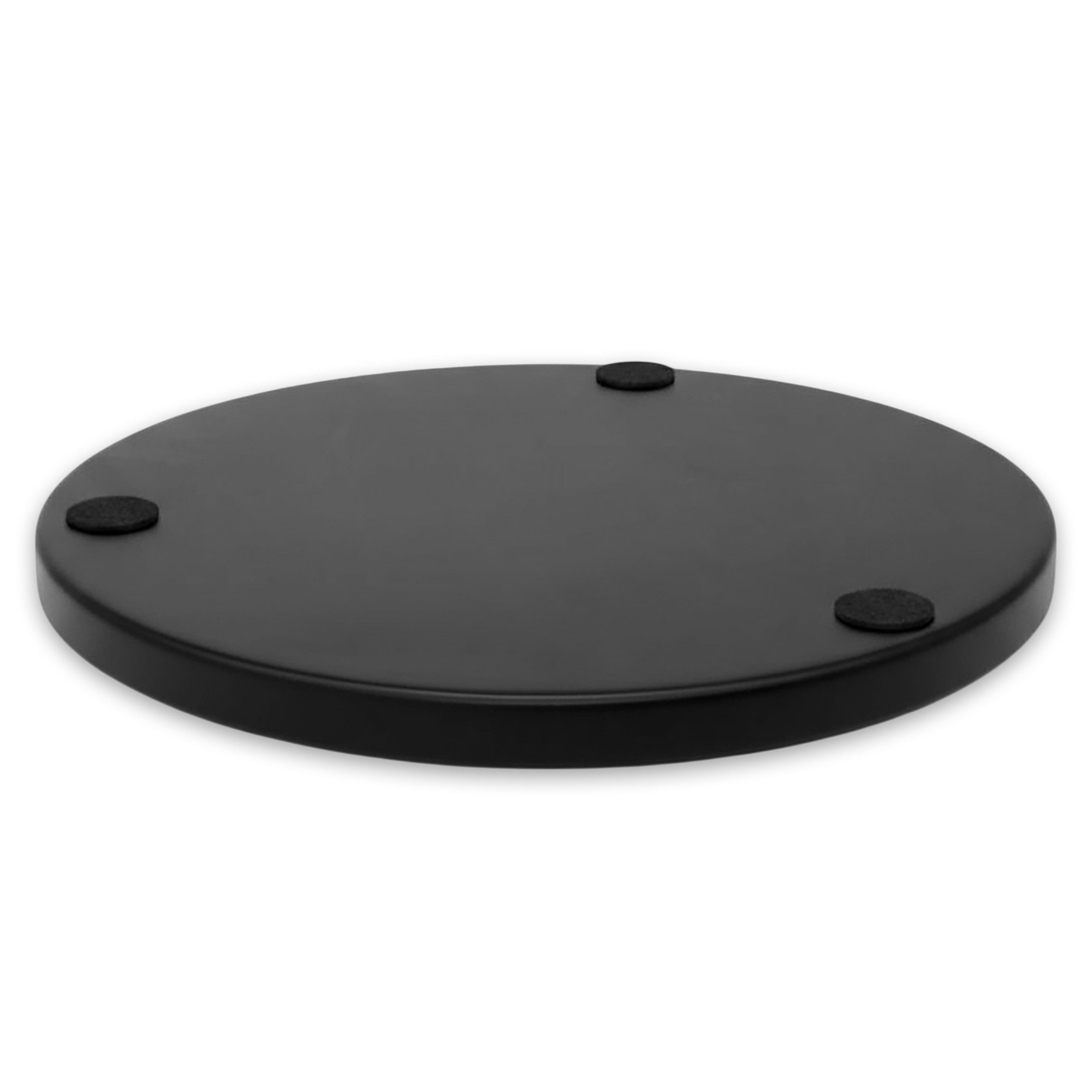 Spetebo Tablett Dekoteller in edlem matt schwarz, Metall, (Set, 2-tlg., je Ø 21,5 cm), Modernes Dekotablett rund mit Rand – Bild 4 von 5
