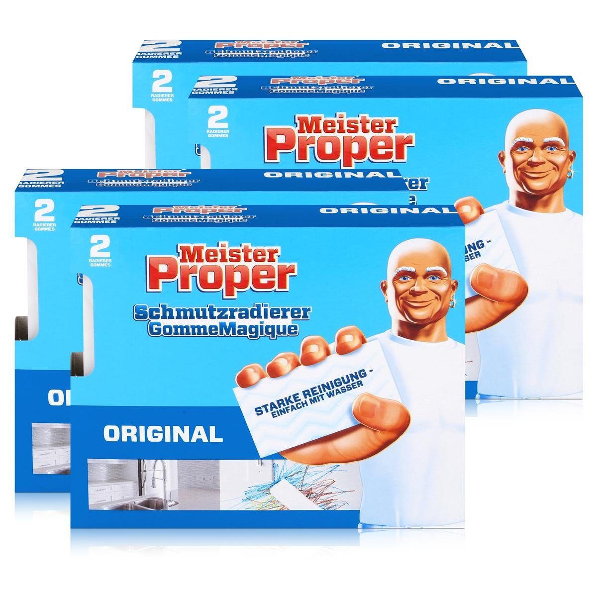 MEISTER PROPER Mr.Proper Express Schmutzradierer 2 Radierer/Paket (4er Pack) Reinigungstücher