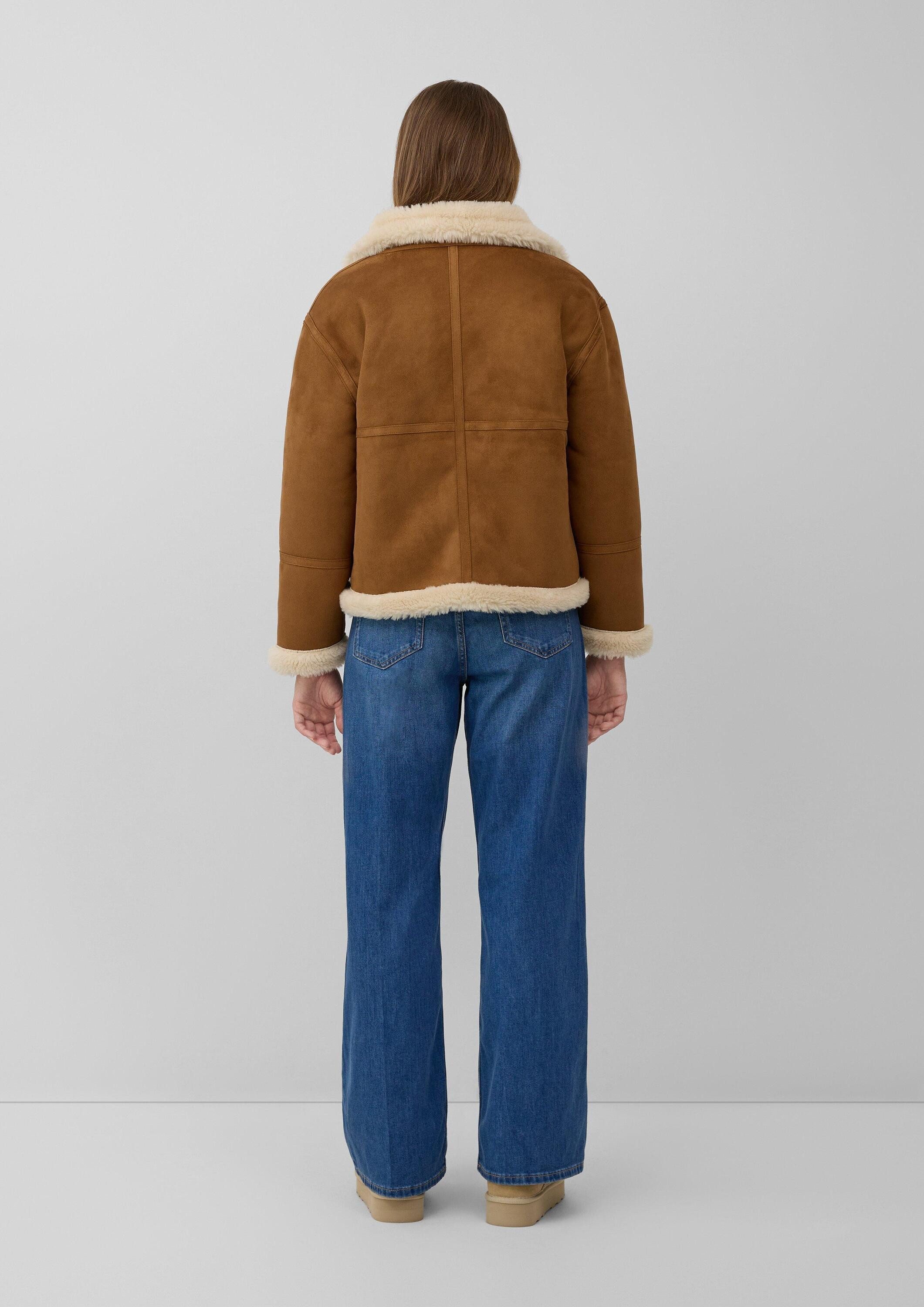 s.Oliver Winterjacke Outdoor-Jacke Wendejacke mit Teddyplüsch