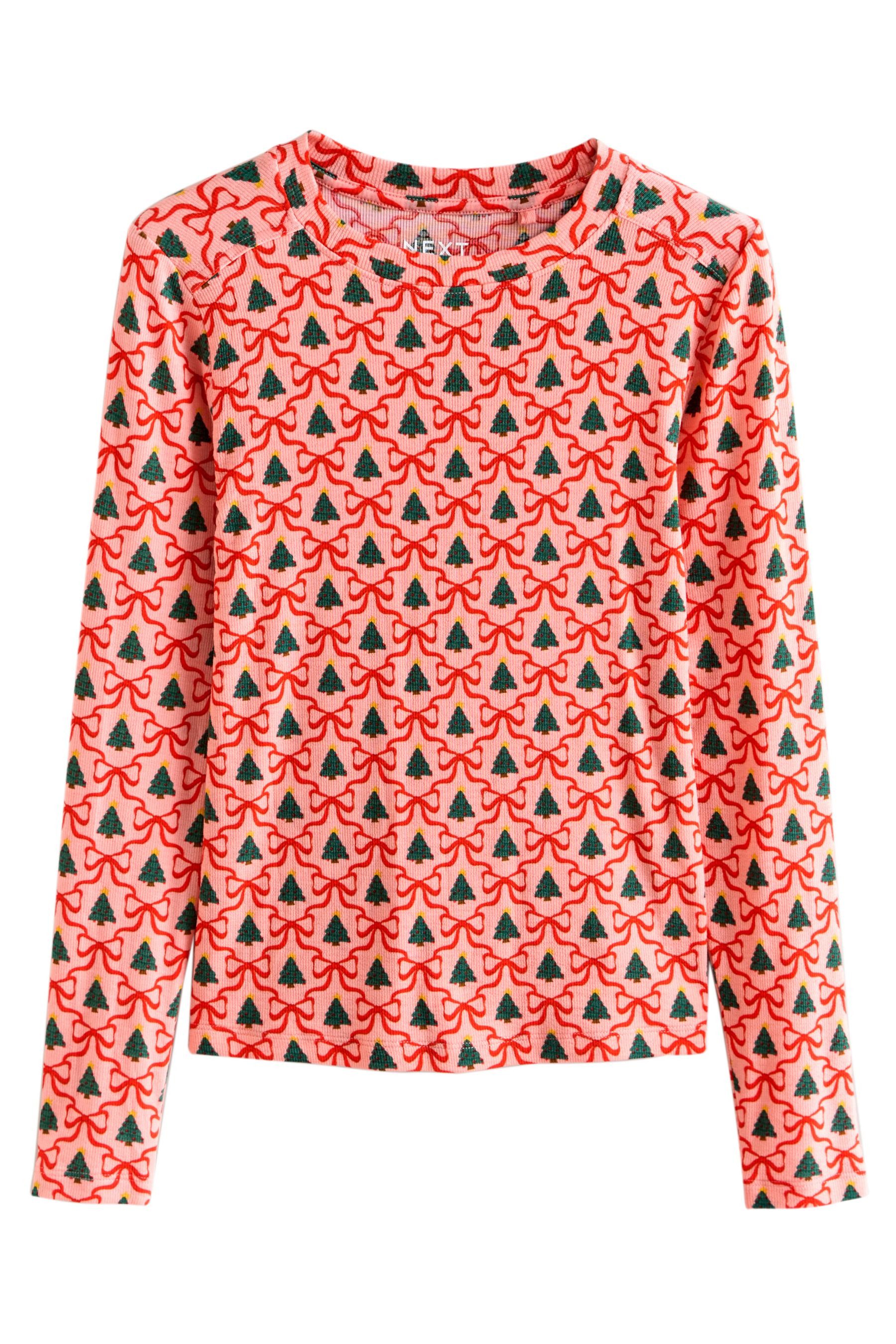 Next Blusenshirt Langärmeliges Rundhalsaussoberteil, Weihnachten (1-tlg) günstig online kaufen