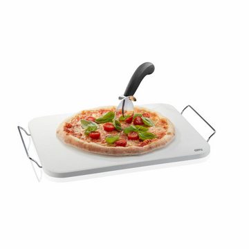 GEFU Pizzastein Pizza-Bundle 3-tlg., Edelstahl, PP, Keramik (Cordierit), (Set, 3-St), mit Pizzaschneider und Schieber